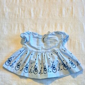 Janie and Jack 12-18 month Sweet Sophistication Blue Swing Top lined roses VGUC